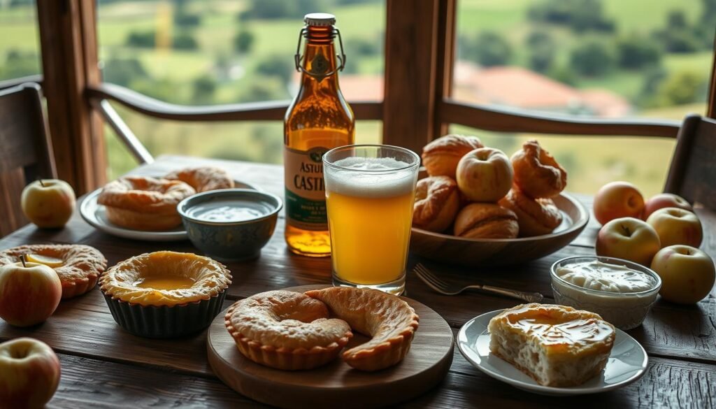 Asturian cider and pastries