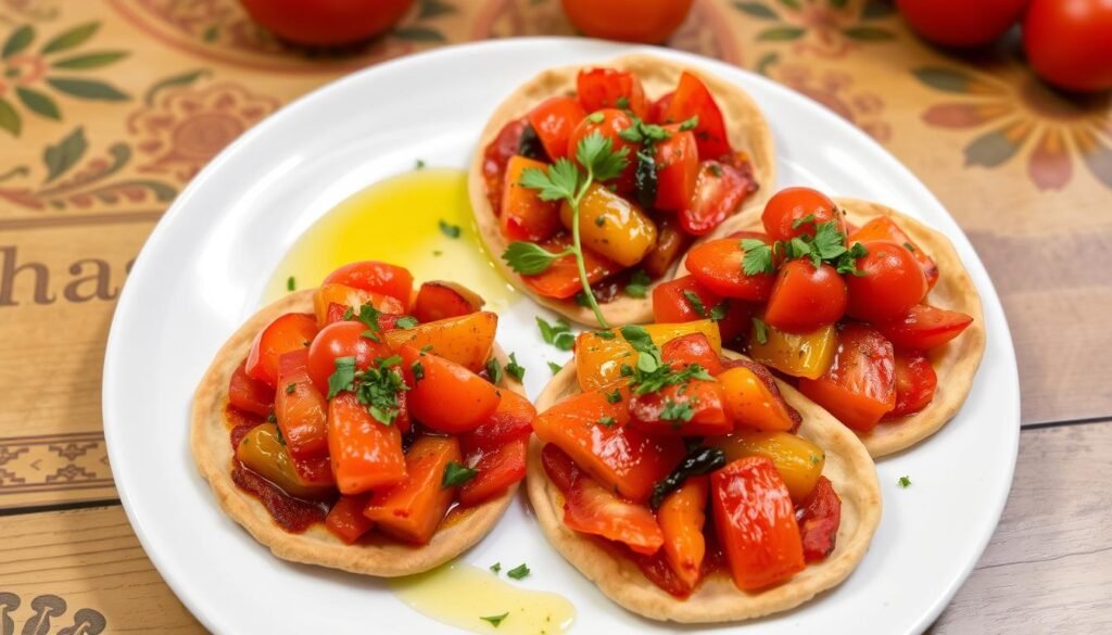 Cocas de Tomate y Pimiento