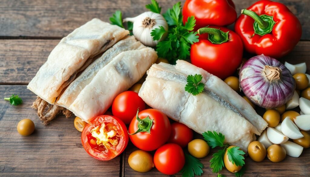 ingredients for bacalao a la vizcaína